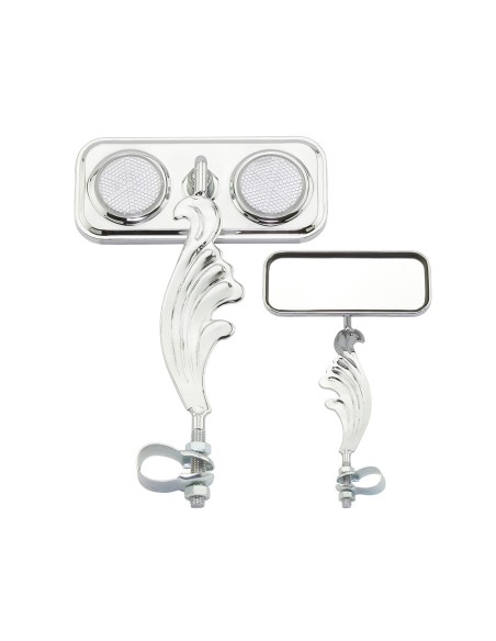 Rectangle Wing Mirror Chrome Left Clear Reflectors.